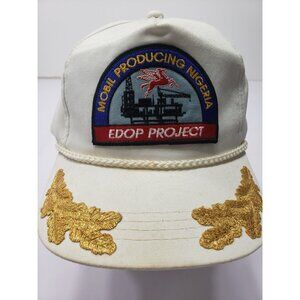 Vintage 90's MOBILE Oil Offshore Platform Drilling Cap NIGERIA VTG snapback